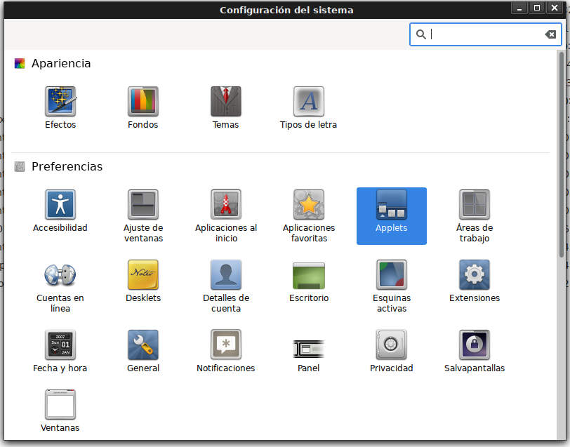 Configuracion sistema