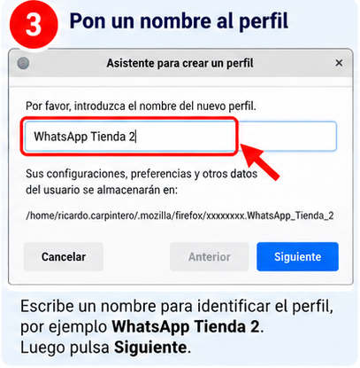 Firefox: poner nombre al perfil