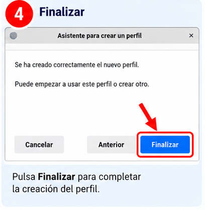 Firefox: finalizar la creación del perfil