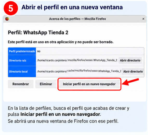 Firefox: iniciar perfil en un nuevo navegador