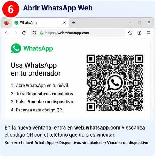 WhatsApp Web: código QR para vincular una cuenta