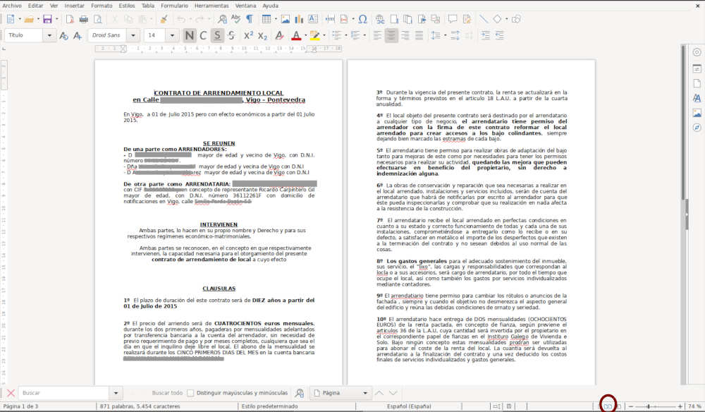 Dos Formato Libro LibreOffice