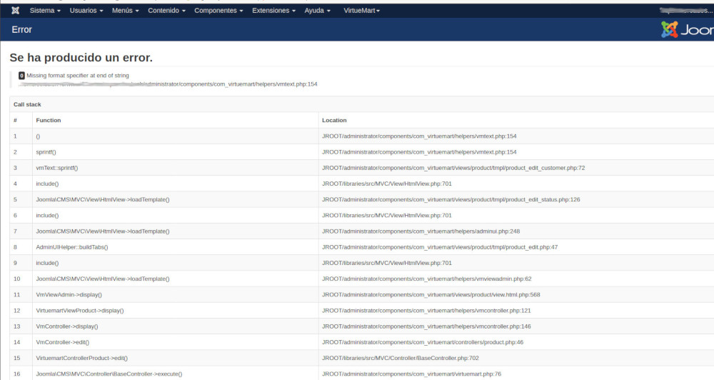 Error virtuemart php8