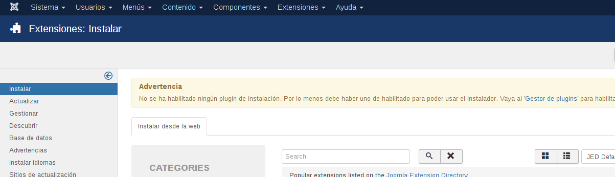 InstaladorJoomlaIncorrecto