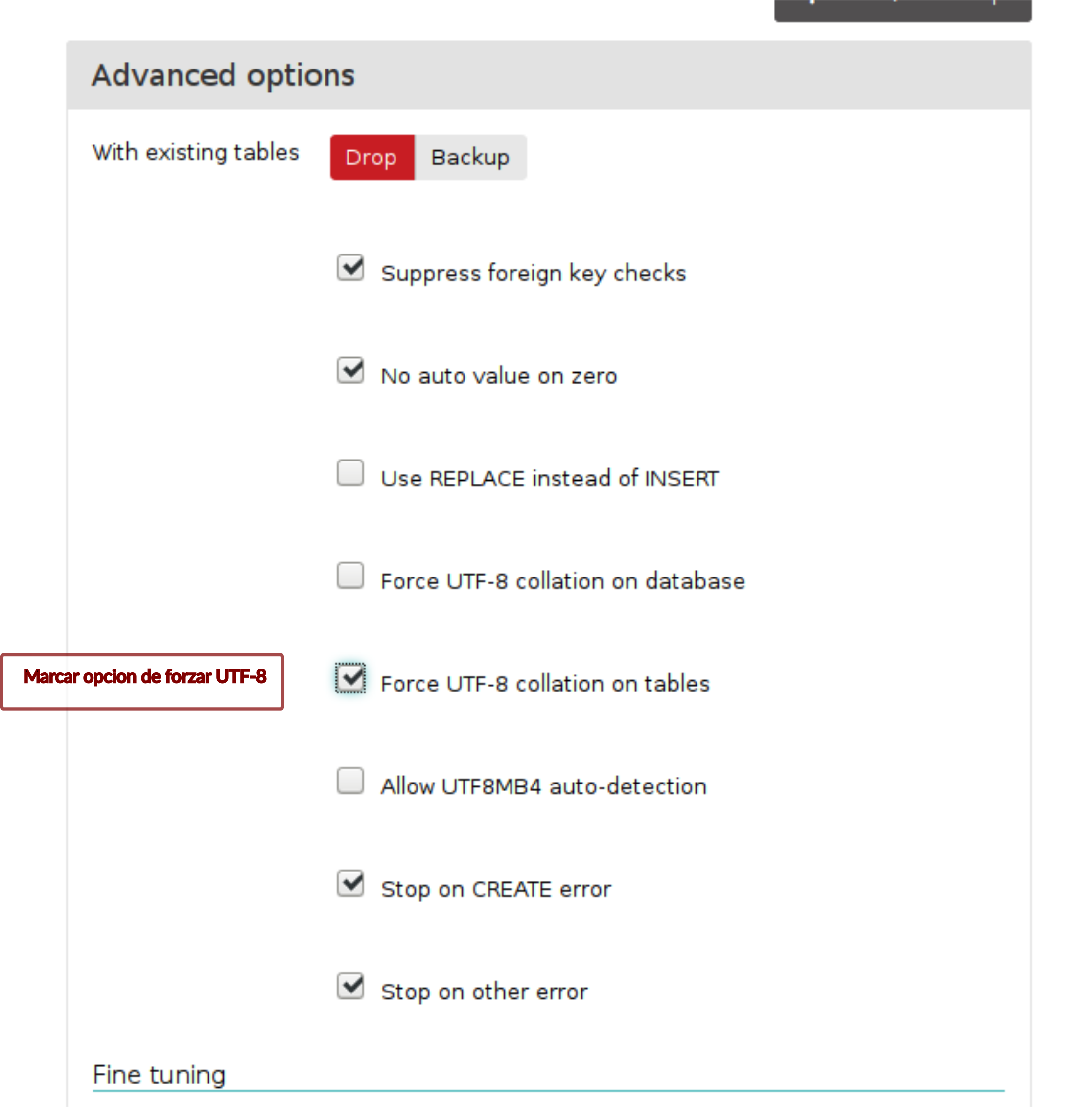 configuracion error 640 akeeba
