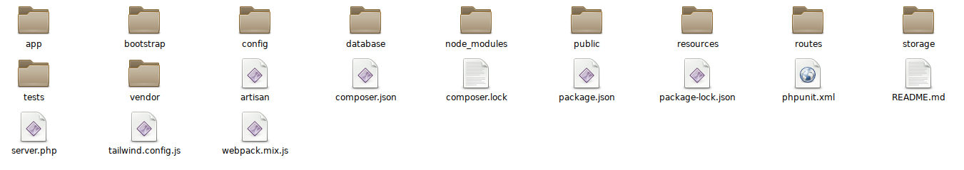 estructura carpetas laravel