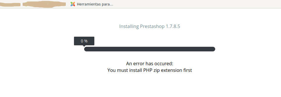 Error falta extension php